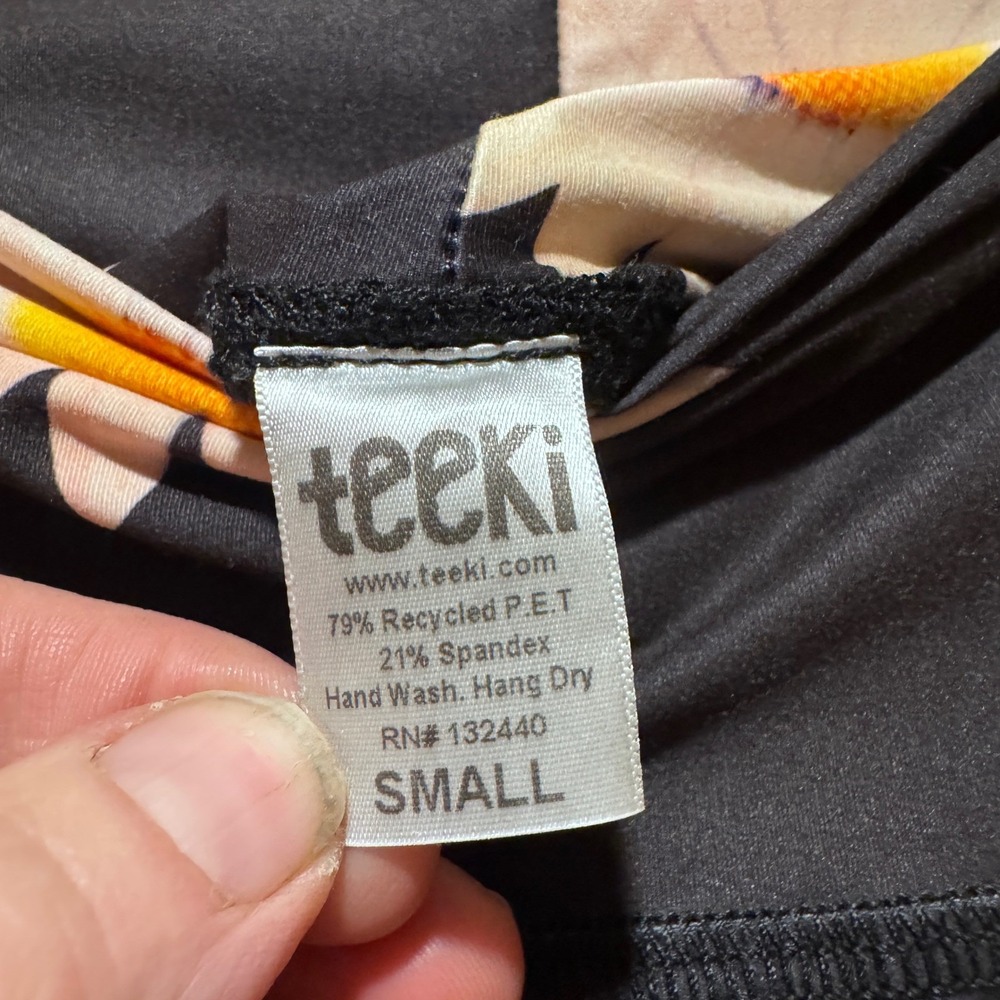 Teeki Daisy Yoga Leggings Black Small Eco Friendly Activewear Comfortable - Picture 3 of 7